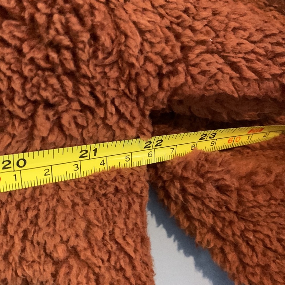 Teddy Bear Button Up Puffy Jacket Rust Color Size… - image 8